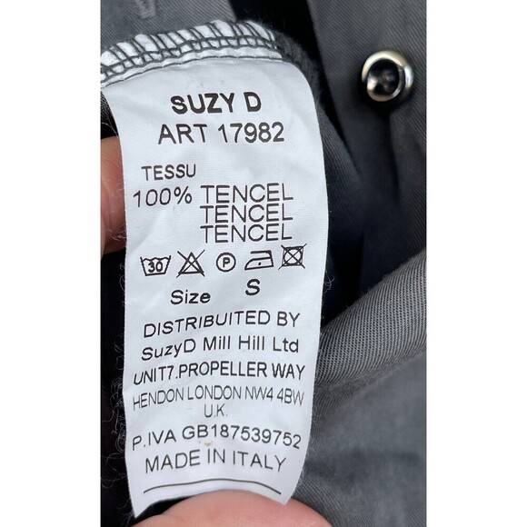 Suzy D London size small tencel jumpsuit made in Italy pewter/gray - Picture 9 of 12